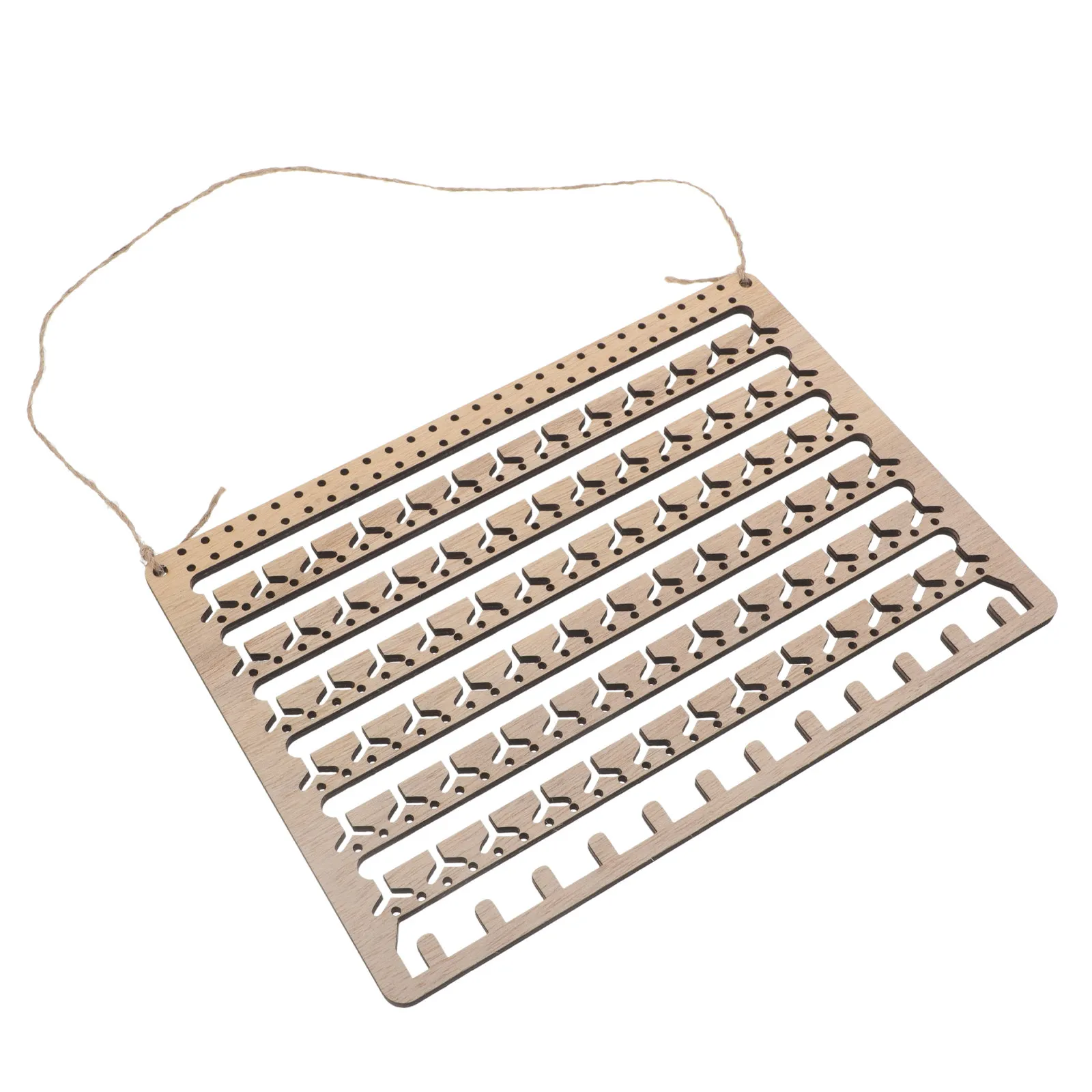 Expositor de joyas de madera natural para colgar en la pared, organizador rectangular para pendientes, collares, pulseras y anillos, fácil de usar.