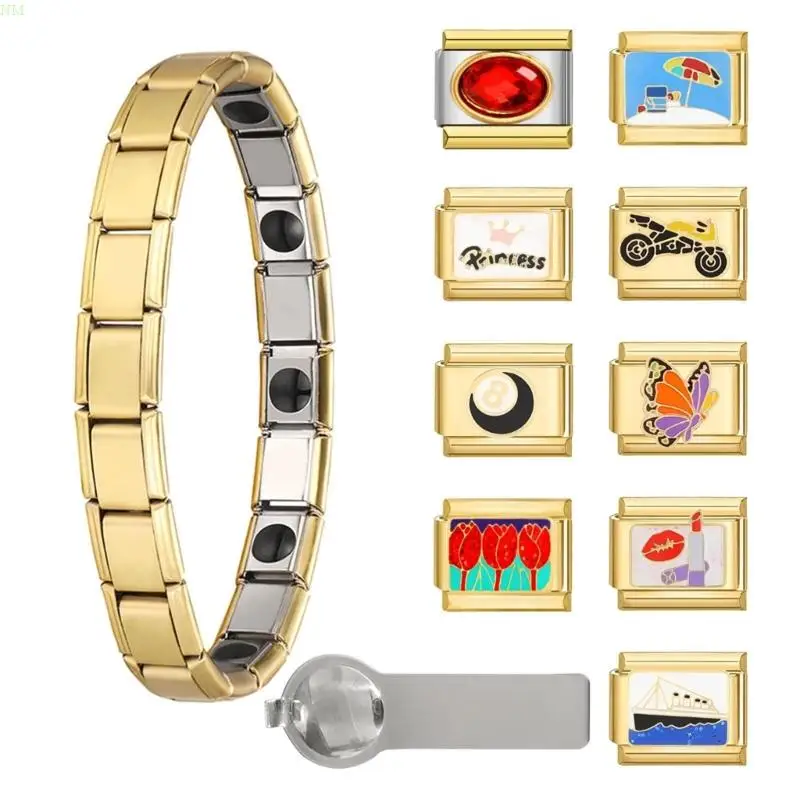 1 Set Multifuntional Watch Strap Adapter Watch Band Link Tool Zinc Alloy Texture Modular Connection for Multiple Styles