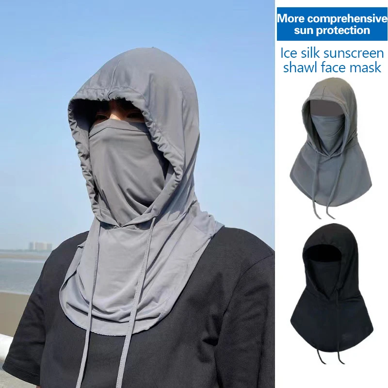 Sunscreen Mask Scarf Hat Three-In-One Summer Male Cover Full Face Breathable Cycling