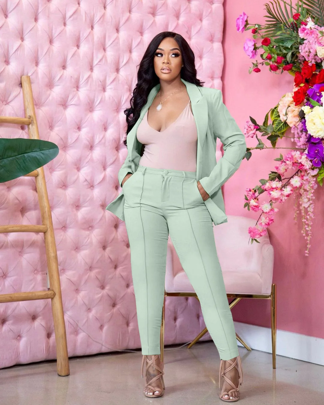 pants sets suit women 2 piece set women outfits fall clothes 2021 two piece set female office pants suits wholesale items