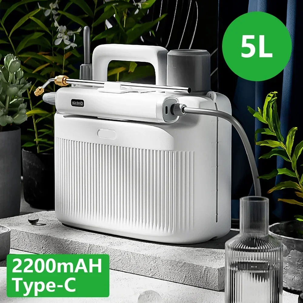

5L Electric Watering Can Sprayer Type-C Rechargeable Disinfection Pesticide Dispenser One-button Automatic Spraying Watering
