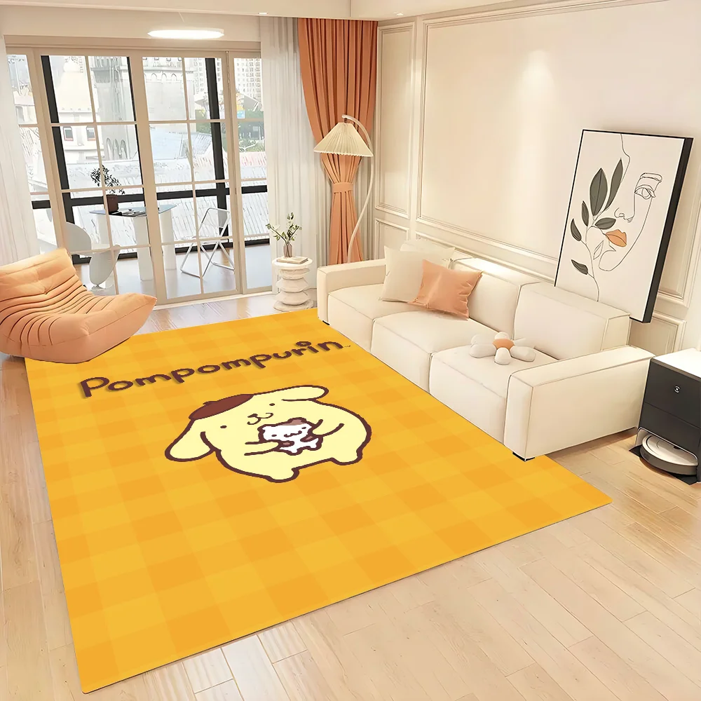 S-Sanrio P-PomPomPurin Floor Mat Graphic Printed Flannel Doormats For Bathroom Kitchen Entrance Carpet Home Decor