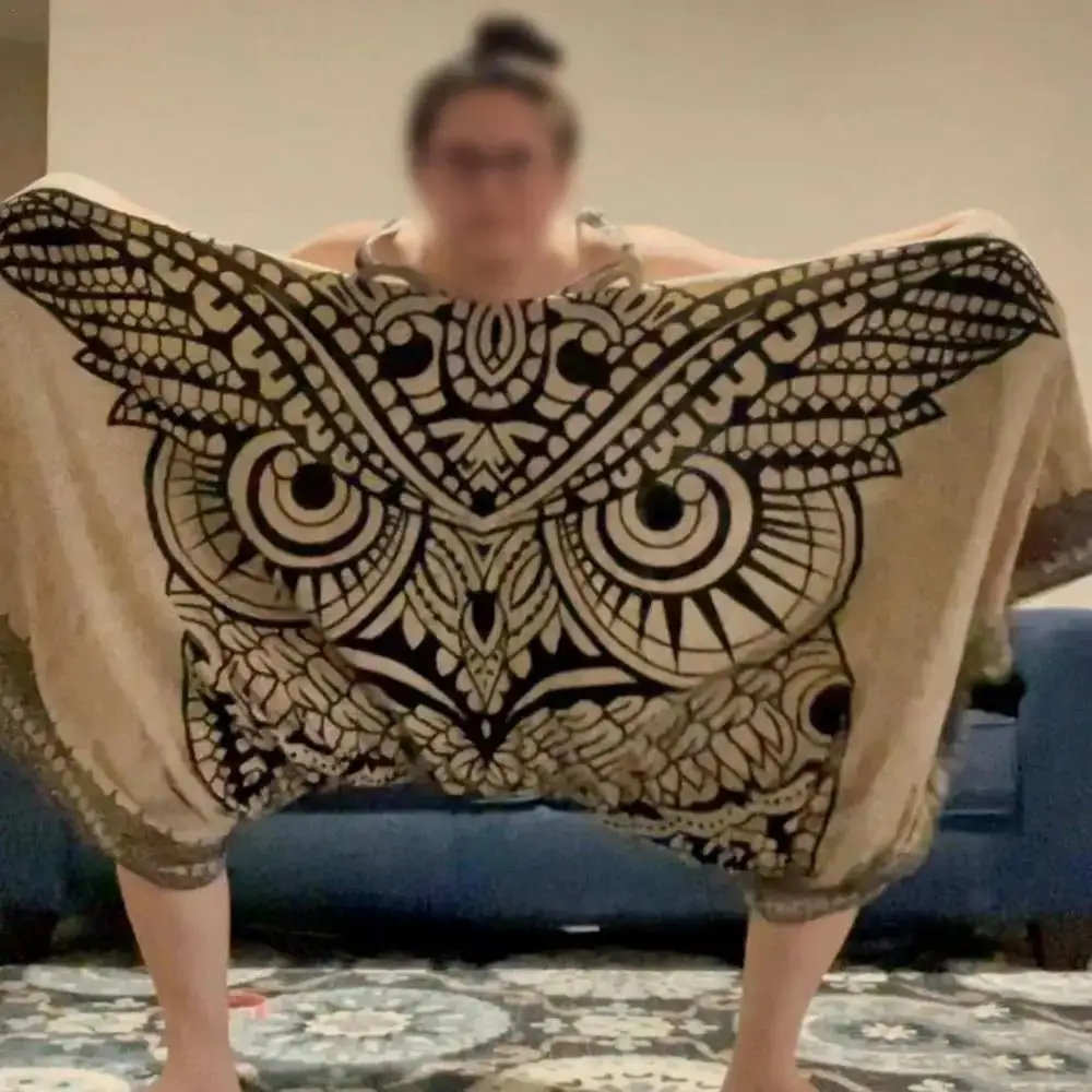 

Ladies' Baggy Fun Jumpsuit Funny Owl Harem Home Expandable Owl Face Suspender Dress Playsuit Wacky Costume Dress Up