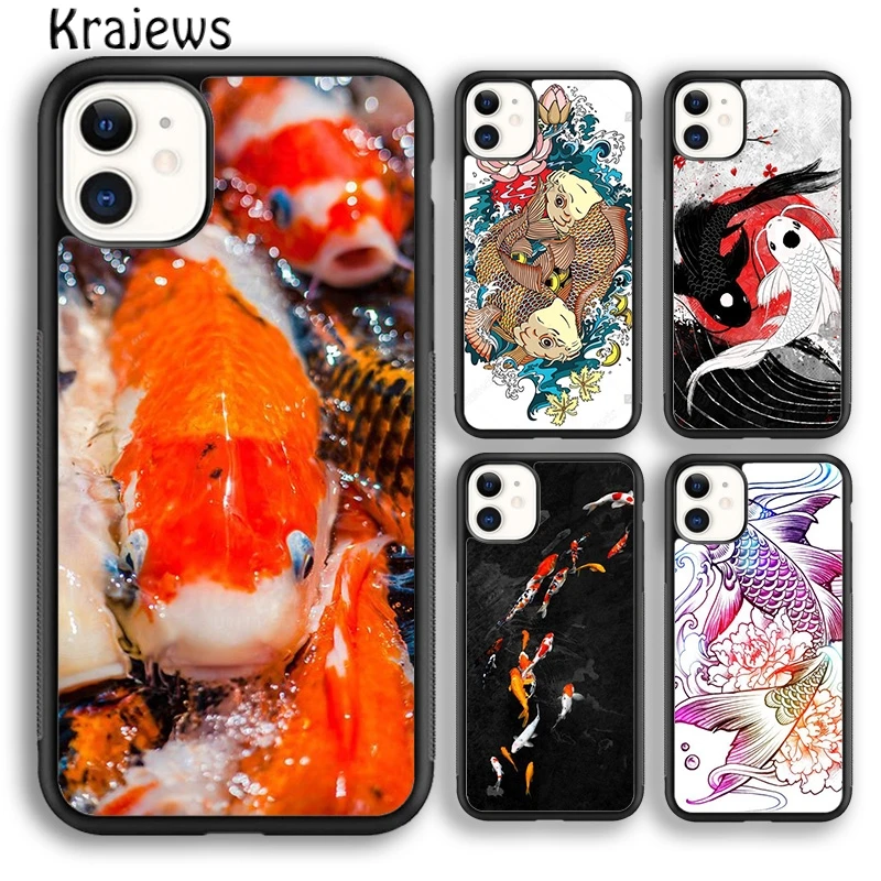 Мягкий чехол для телефона Krajews Carp Fish для iPhone 17, Air 16, 15, 14 plus 11, 12, 13 pro ma coque Shell Fundas