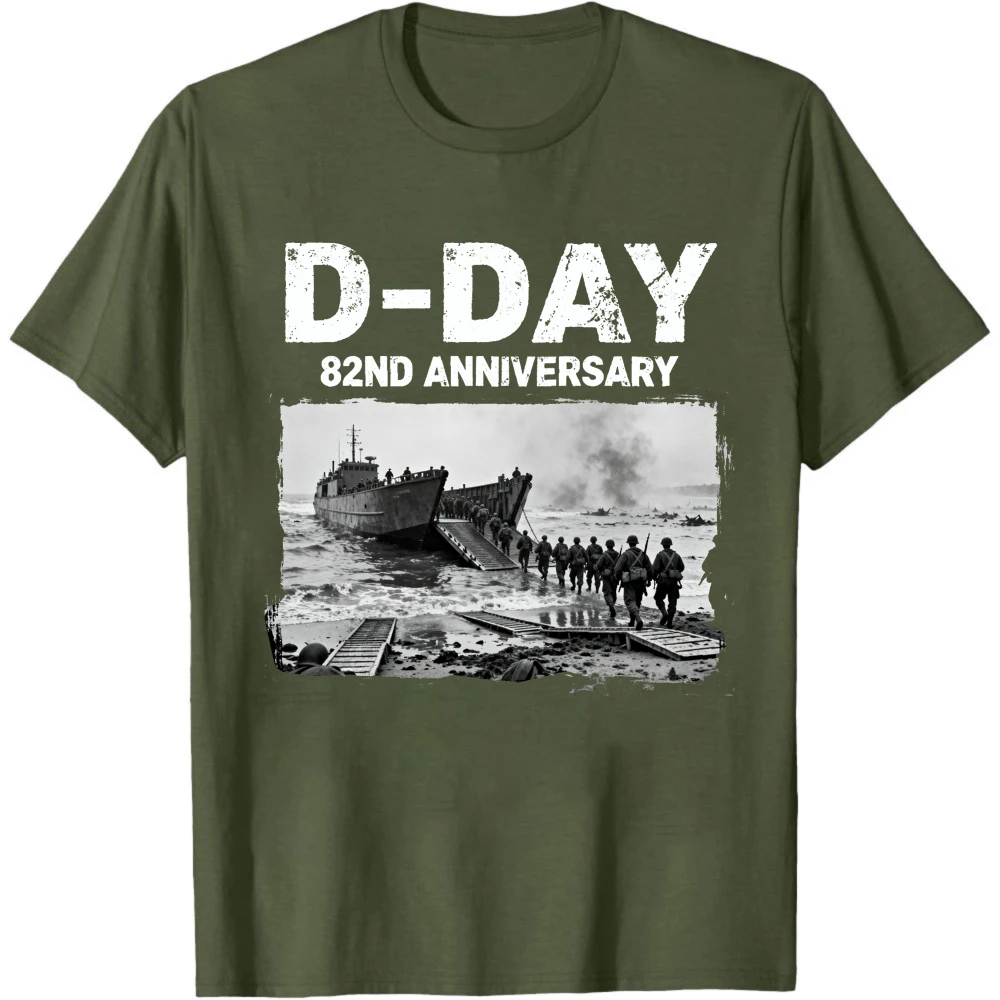 82nd Anniversary Commemoration Theme of The Normandy Landings - D-Day T Shirt Men Clothes Clothes Oversized Tops view 4