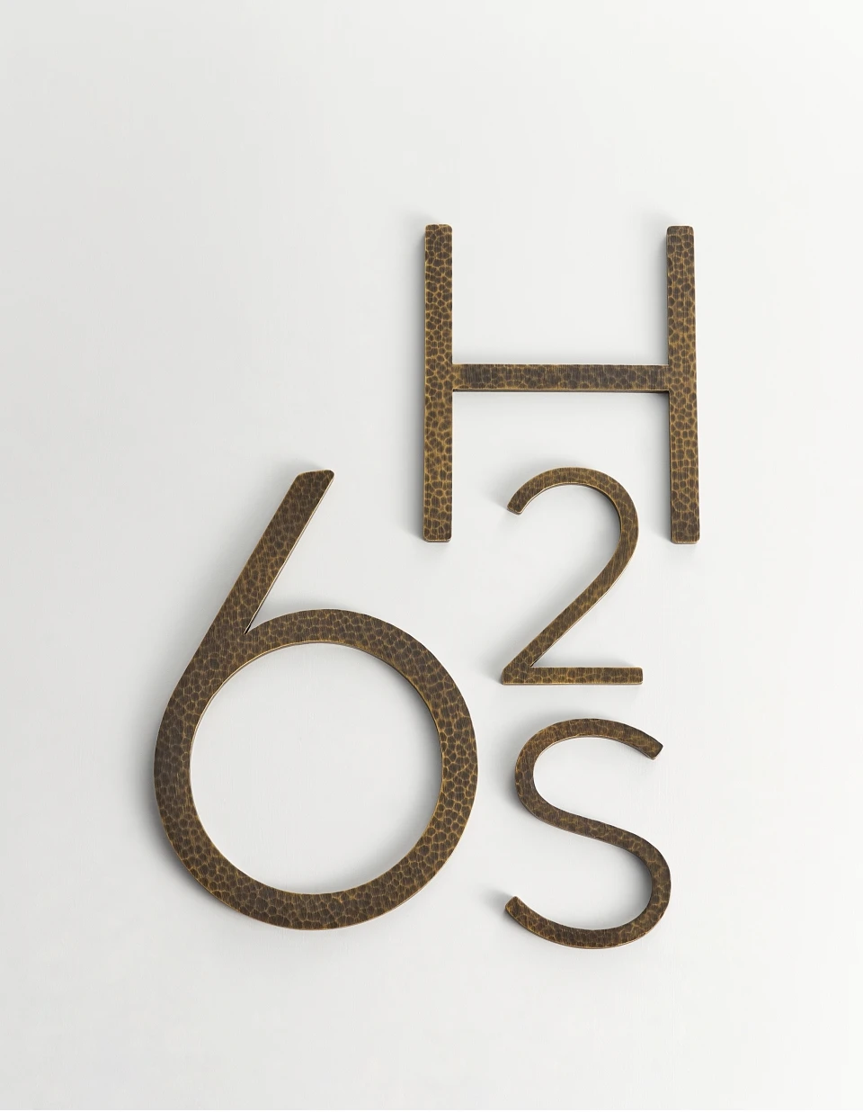 Nurlin Solid Brass Hammered Antique Brass 4-12 Inches 10-30cm Big Number Letter Door House Public Floating Signature