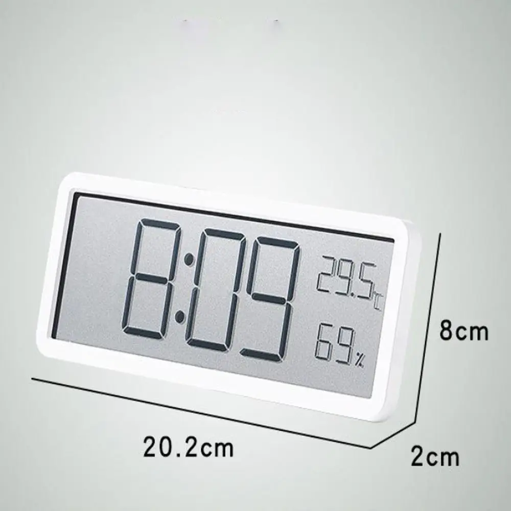 LCD Screen Digital Wall Clock Time Temperature Humidity Display Electronic Clock Hanging Desktop Digital Clock Battery Powered