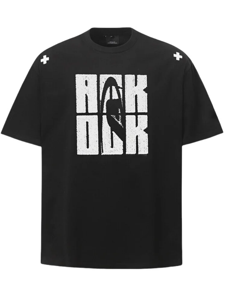 

Мужская летняя футболка из чистого хлопка с двойной строчкой, свободного кроя, высокого качества, прочная, универсальная.