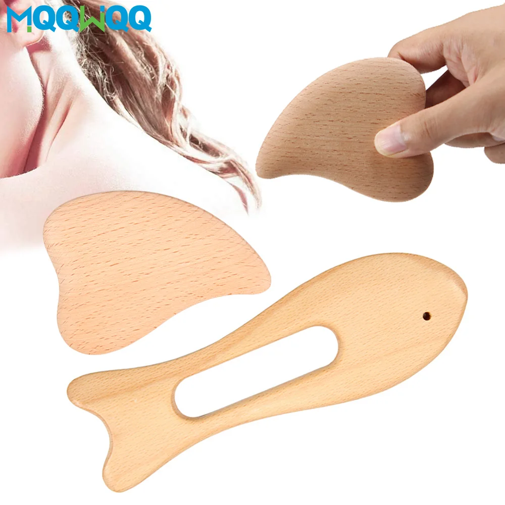 Gua Sha Massage Tool Natural Wooden GuaSha Scraping Massage Tool, Gua Sha Facial Tool for SPA on Face Back, Arms, Neck, Shoulder