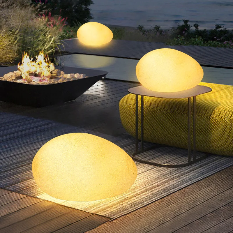Lawn light simulation pebble solar decorative garden landscape  swimming pool atmosphere led garden