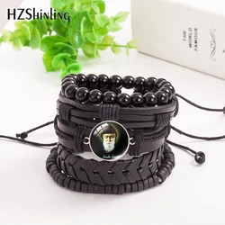 2021 New 5pcs/set Saint Charbel Leather Bracelet Glass Dome Photo Jewelry Men Women Handmade