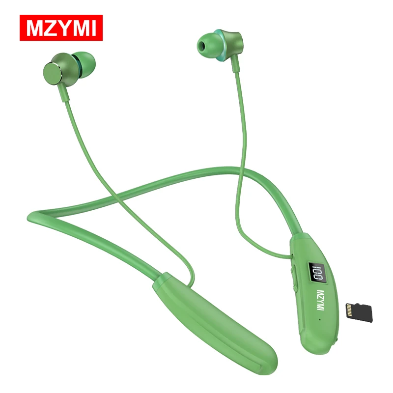 

MZYMI I39 Support TF Card Wireless Headphones 200 Hours Playback Bluetooth Earphone LED Display In-Ear Headset Neckband Earbuds