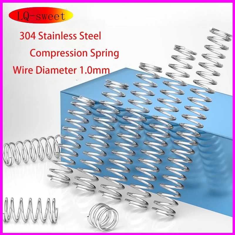 304 Stainless Steel Compression Spring Wire Diameter 1.0mm Outside Diameter 5-20mm Length 10-100mm