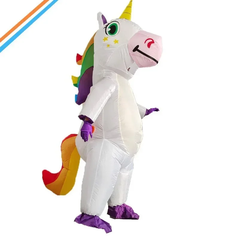 

Милый надувной костюм единорога, костюмы, платье-талисман, рождественская вечеринка, костюмы для косплея для мужчин, женщин, взрослых, мальчиков и девочек