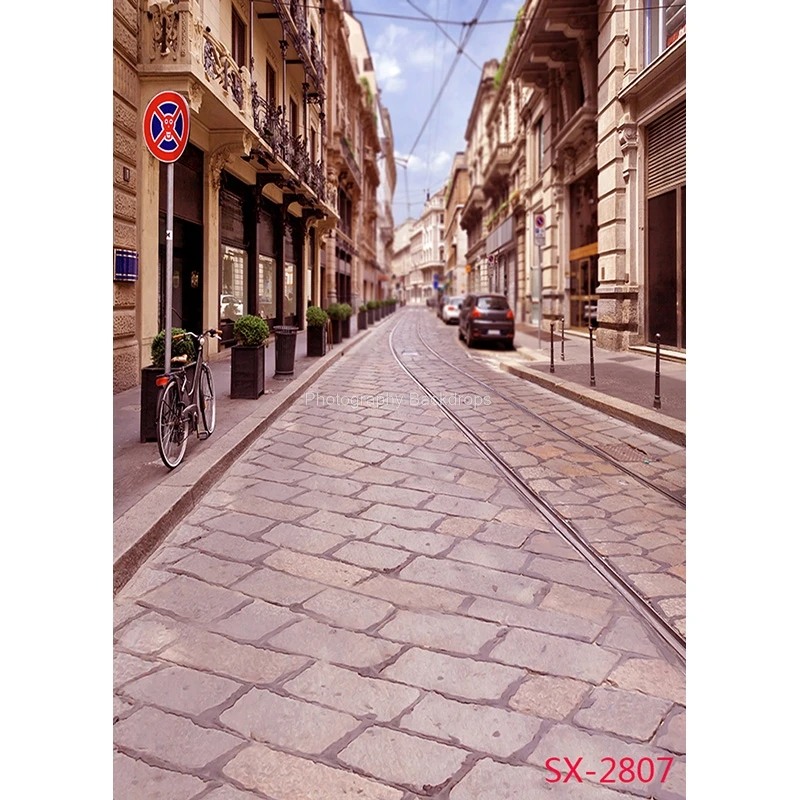 ZHISUXI Retro Europeo Street View Paesaggio Fondali Fotografia Puntelli Matrimonio Bambino Foto Sfondi StudioYXFL-78