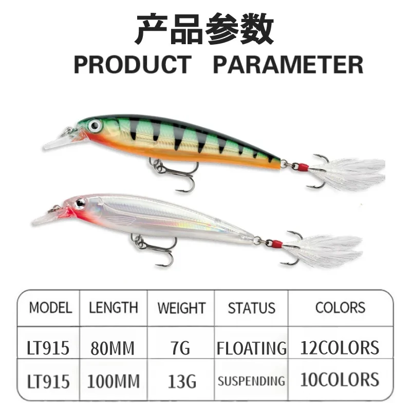80/100mm 7/13g XR-10 Schwebender Minnow-Angelköder X-RAP Künstlicher Schwimmköder mit Federhaken und Durchscheinendem Körper für Barsch – Detail 2
