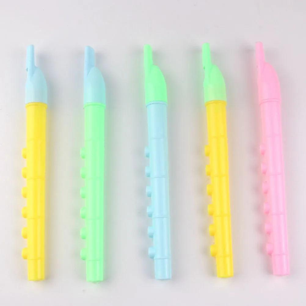 

10 шт., детская флейта, пластиковый кларнет с 6 отверстиями, музыкальный инструмент для начинающих, для практики, гибкости рук, координации, класс