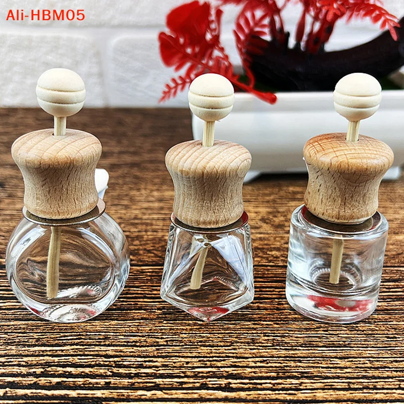 (HB05)Empty Glass Bottle Decoration Aromatherapy Glass Bottle Air Freshener Car Perfume Clip Essential Oil Diffuser Vent