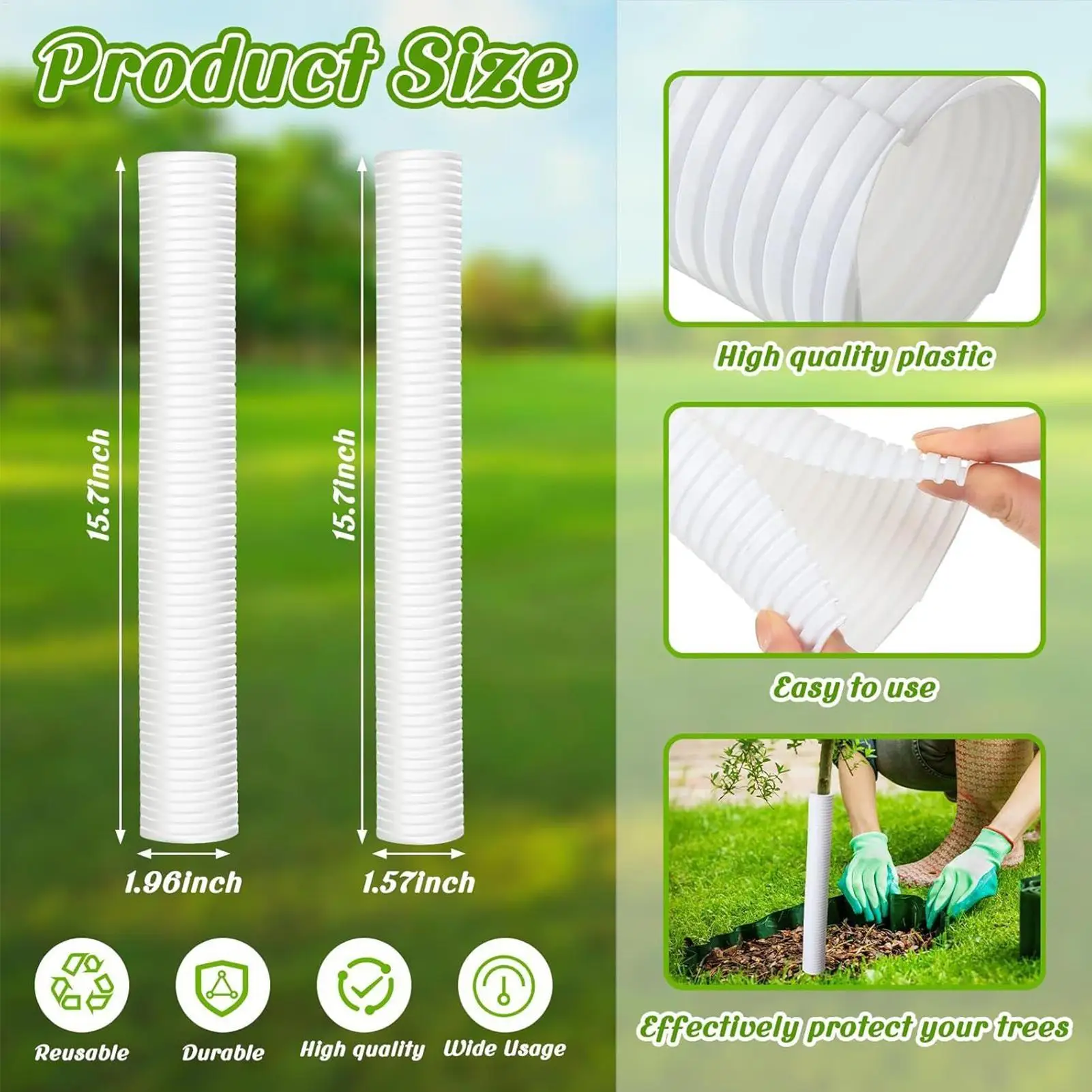 

Защита для ствола деревьев, 4 шт., барьер для ствола растений, водонепроницаемая саженка для пейзажной фермы, лесного двора, уличного забора