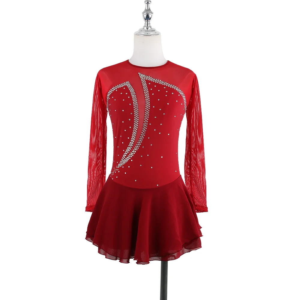 ZAGITOVA robe de patinage artistique femmes fille jupe de patinage sur glace couleur menthe Costume de gymnastique jupe en maille