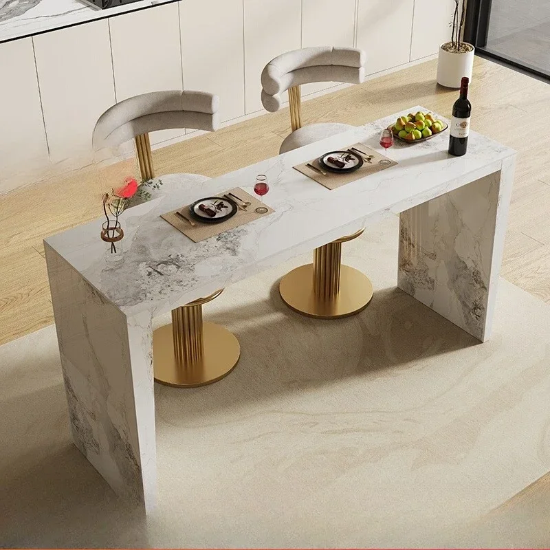 

Italian slate island dining table, bar dining table, luxurious open kitchen, beautiful and practical