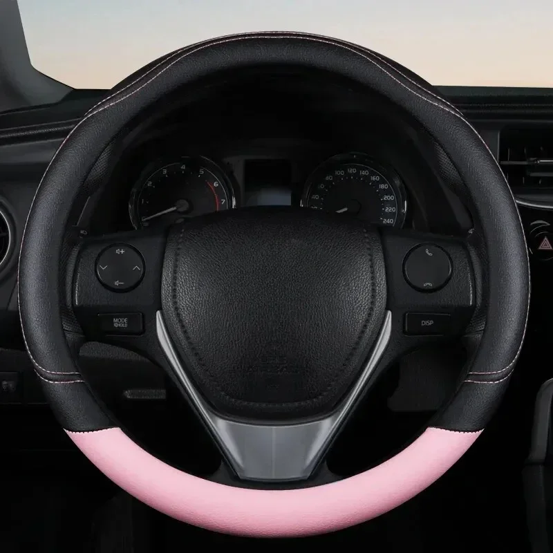 Car Steering Wheel Cover, Universal 15 inch Breathable Anti Slip Steering Wheel Cover Car Interior Accessories Fit for Most Car image 4