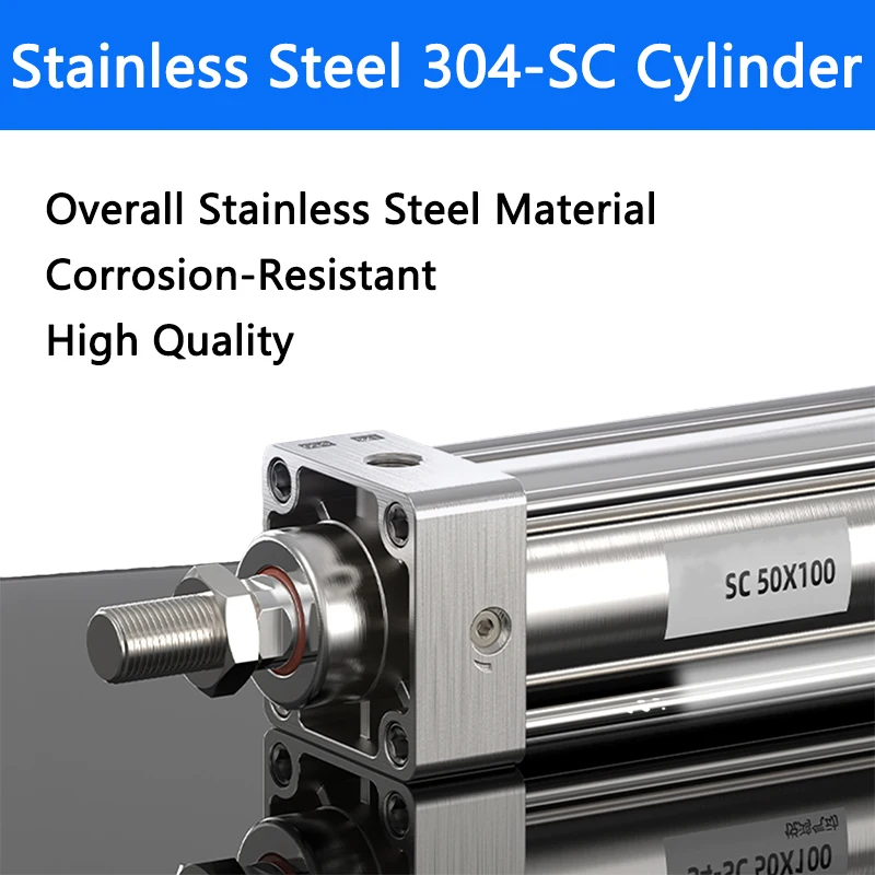 304 Stainless Steel SC Cylinder 32/40/50/63/80/100/125/160/200, Corrosion-resistant and Anti-oxidation
