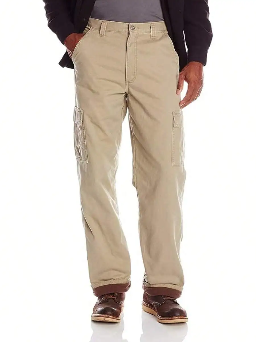 

Mens Lined Cargo Pants Utility Style Straight Fit Casual