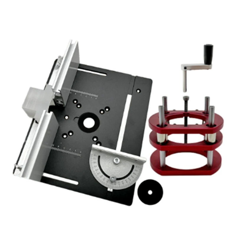 

Router Lift Aluminum Alloy Router Lift Kit Table Base Alum Woodworking Router Table Insert Plate Board B