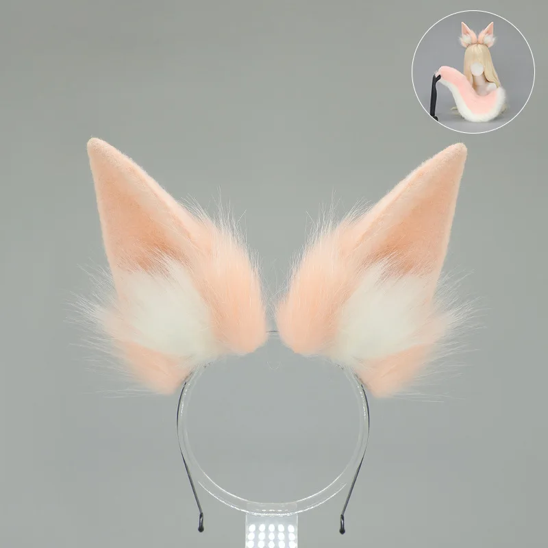 Catwoman Cosplay Props Comic Show Dress Up Fox Beast Ear Hair Band Plush Fox Ear Hair Band Fox Tail Set