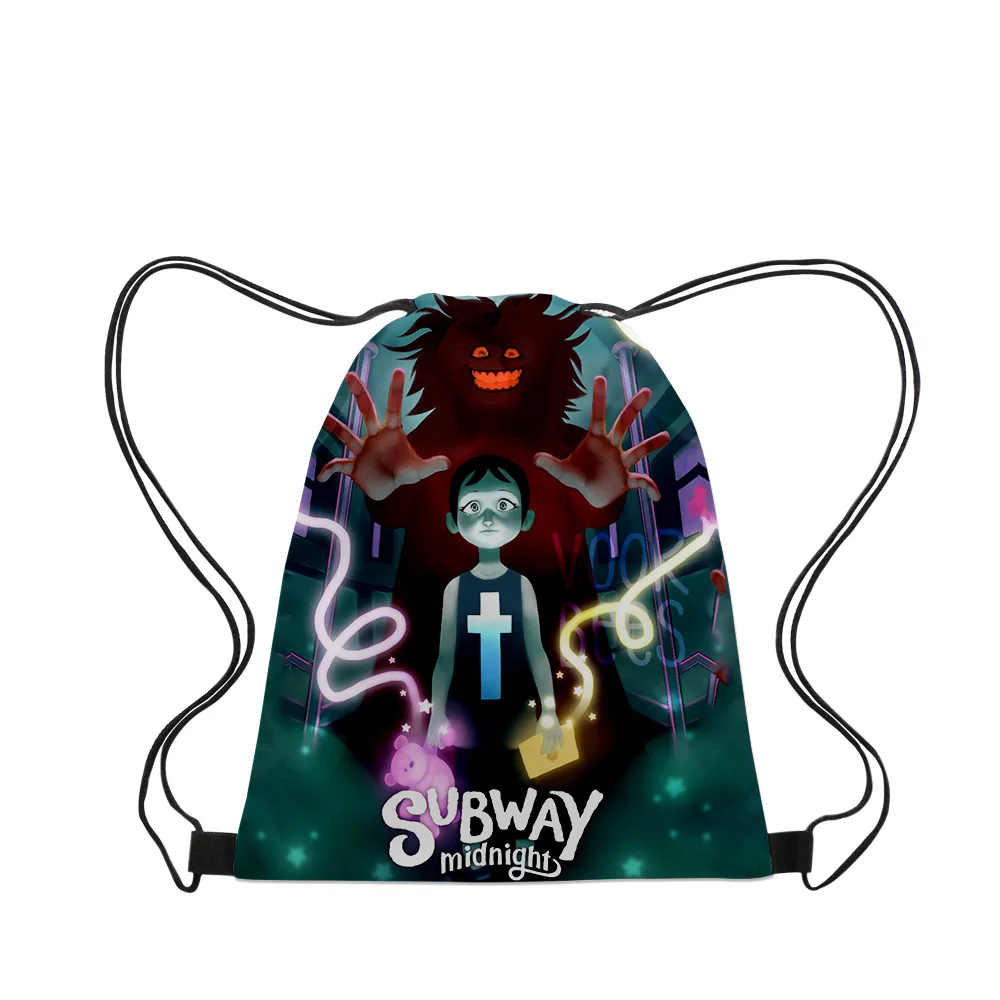 Subway Midnight Game Handbags Cloth Canvas Drawstring Bag Women Men Leisure Bags