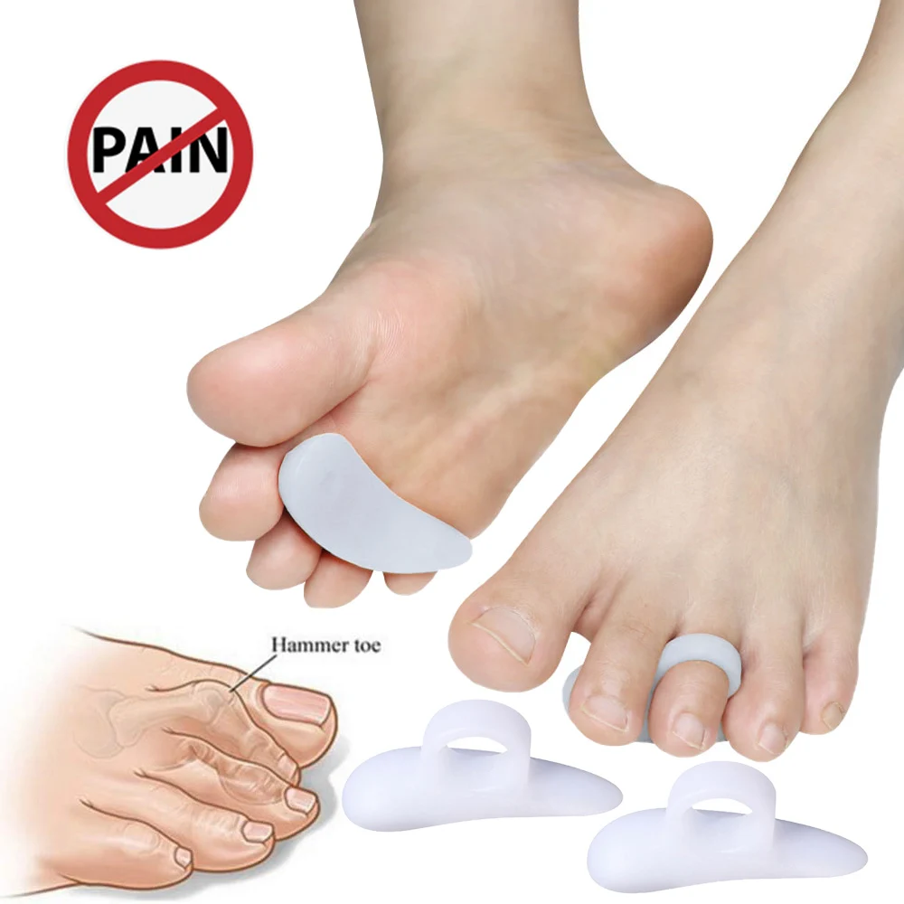 Pexmen 2 pezzi Gel Hammer Toe raddrizzatore Hammertoe Crest cuscini per arricciato curvo storto sovrapposizione artiglio e dita dei piedi del