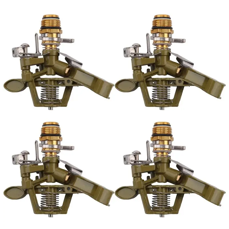 

AEE4-4Pcs 1/2 Inch Heavy Duty Impact Sprinkler Head Perfect For Watering Large Gardens Hose End Sprinklers Watering Tools