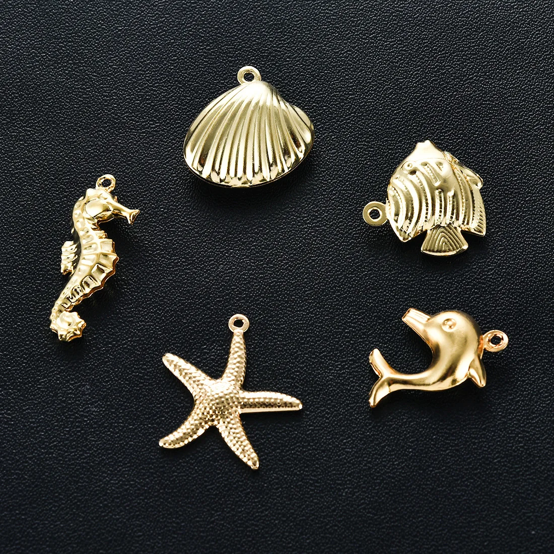 10Pcs Stainless Steel Sea Animals Shells Hollow Charms For DIY Jewelry Bracelet Necklace Earrings Making Small Pendants Findings