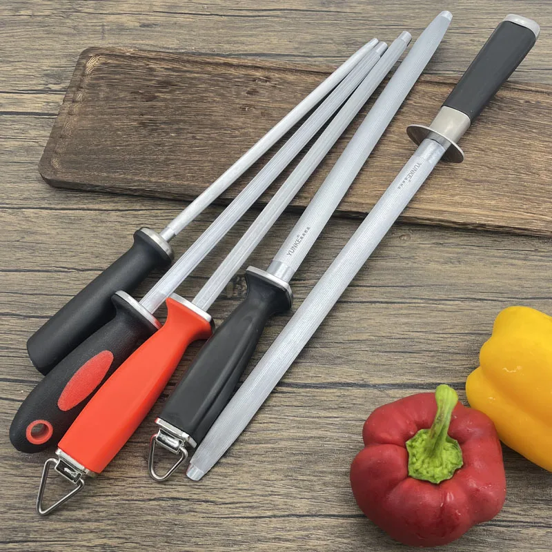 Diamond Steel Stick Rod Knife Sharpener Honing Steel Knife Sharpening Rod Professional Carbon Steel Sharpening Stone For Kitchen