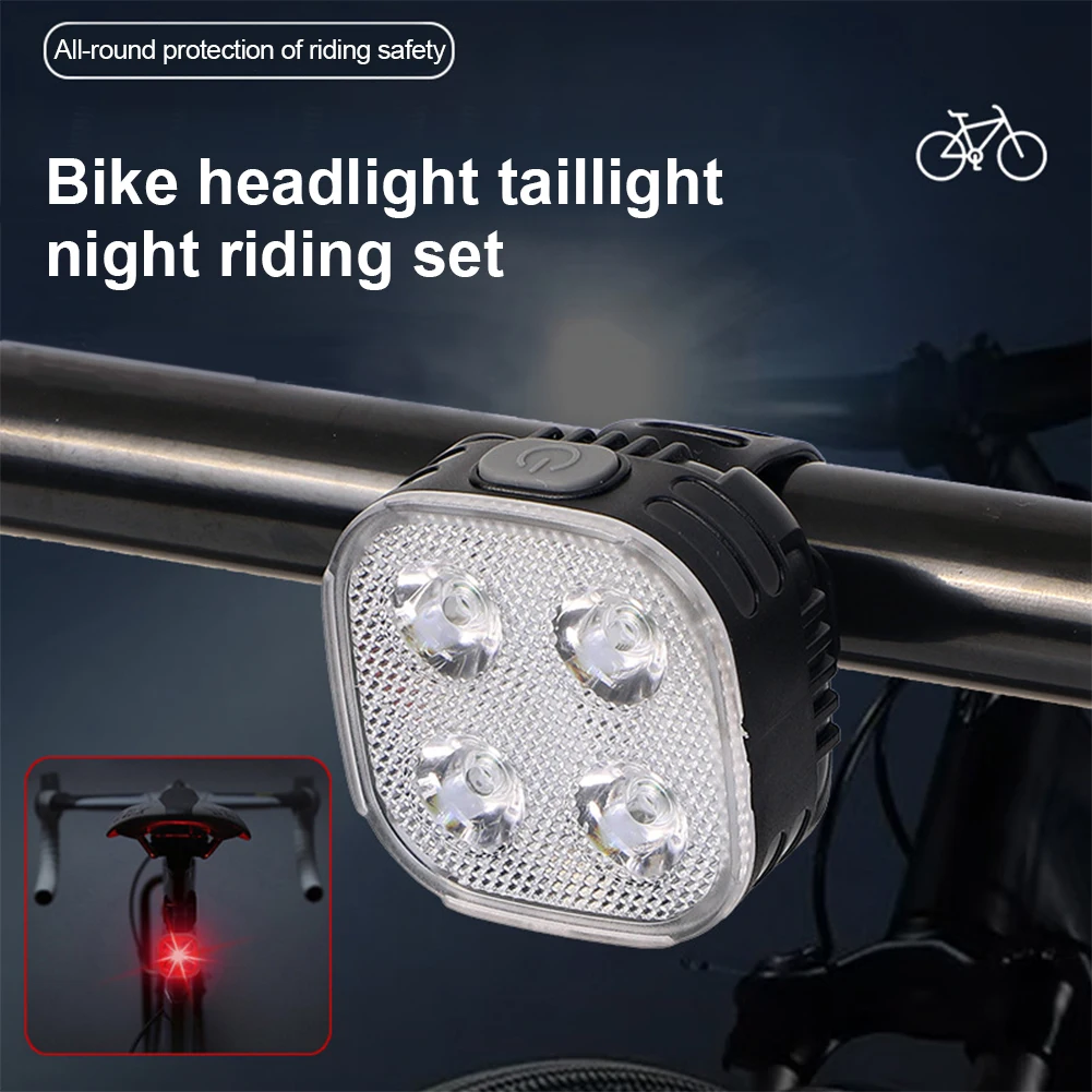 Bicycle Headlights Taillights Night Riding Equipment Waterproof High-Lighted USB Charging Warning Light Bicycle Accessories