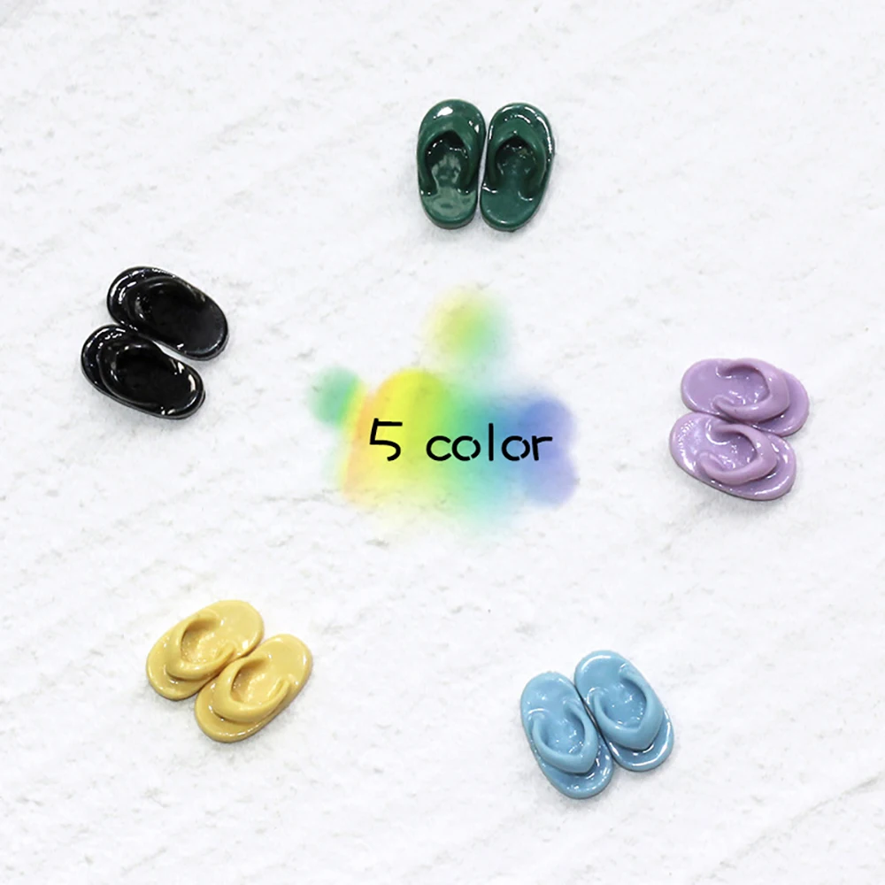 One Pair 1/12 Dollhouse Accessories Miniatures Casual Slippers Mini Shoes Model Toy for Doll House Decoration OB11 bjd