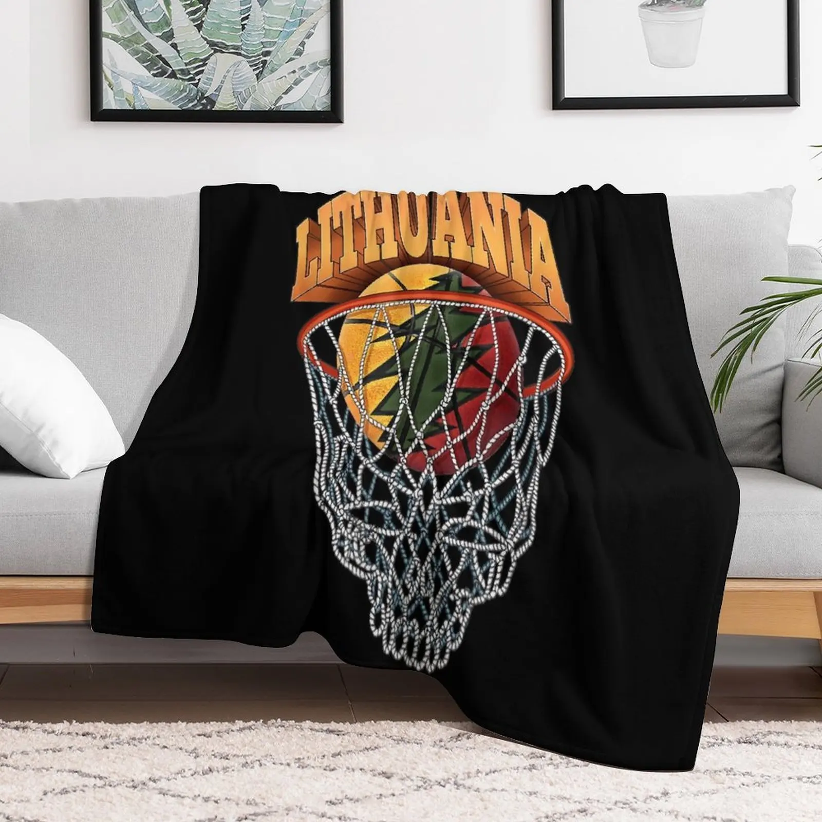 Lithuania Basketball Skeleton Net Classic Throw Blanket Luxury St Weighted christmas gifts Blankets