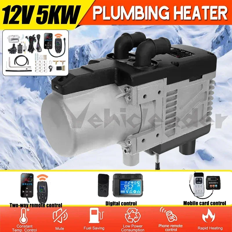 

12V/24V 5KW Gasoline Air Heater Water Heater with Remote Control LCD Monitor Diesel Gasoline Universal for Cars Motor Trucks RV