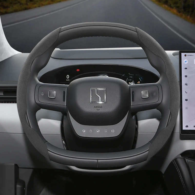 Anti-slip segmented suede steering wheel cover suitable for Zeekr 001, Zeekr X, Zeekr 007, Zeekr 7X, Zeekr 009 Car Styling