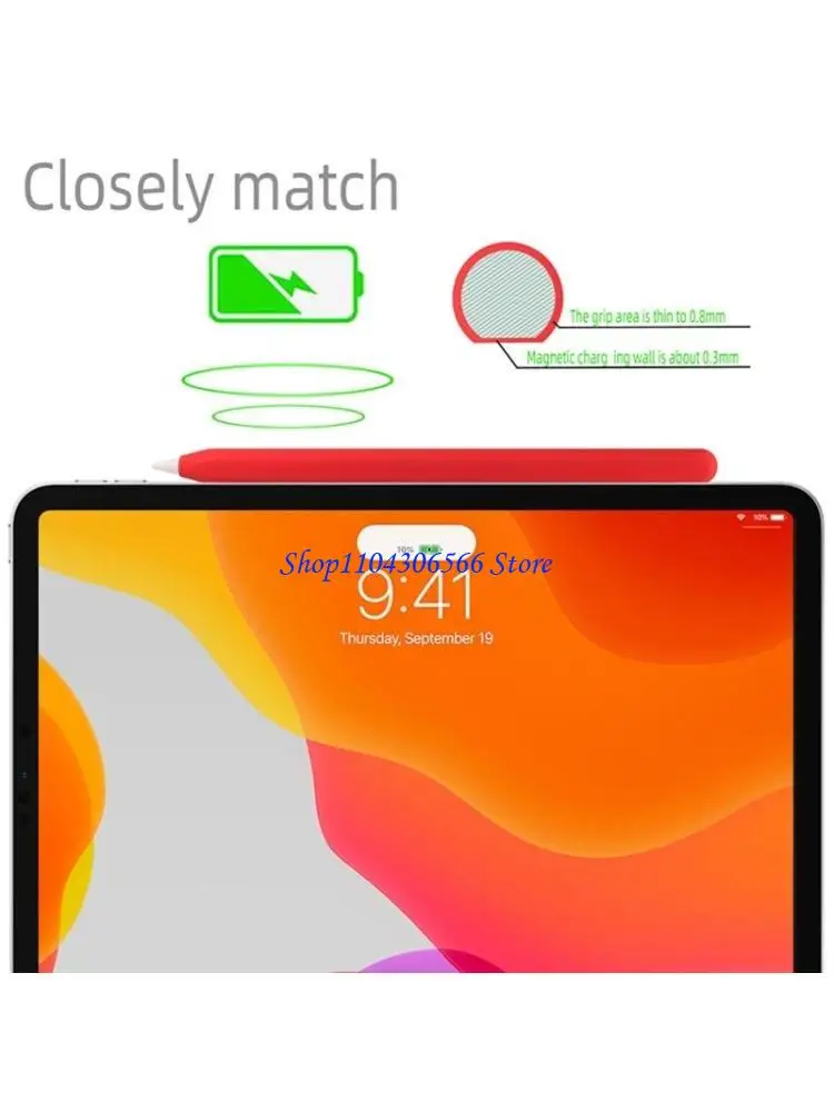 

02DD ForApple Pencil 2 Силиконовый чехол для чехла Нескользящий чехол для корпуса Противоударный H