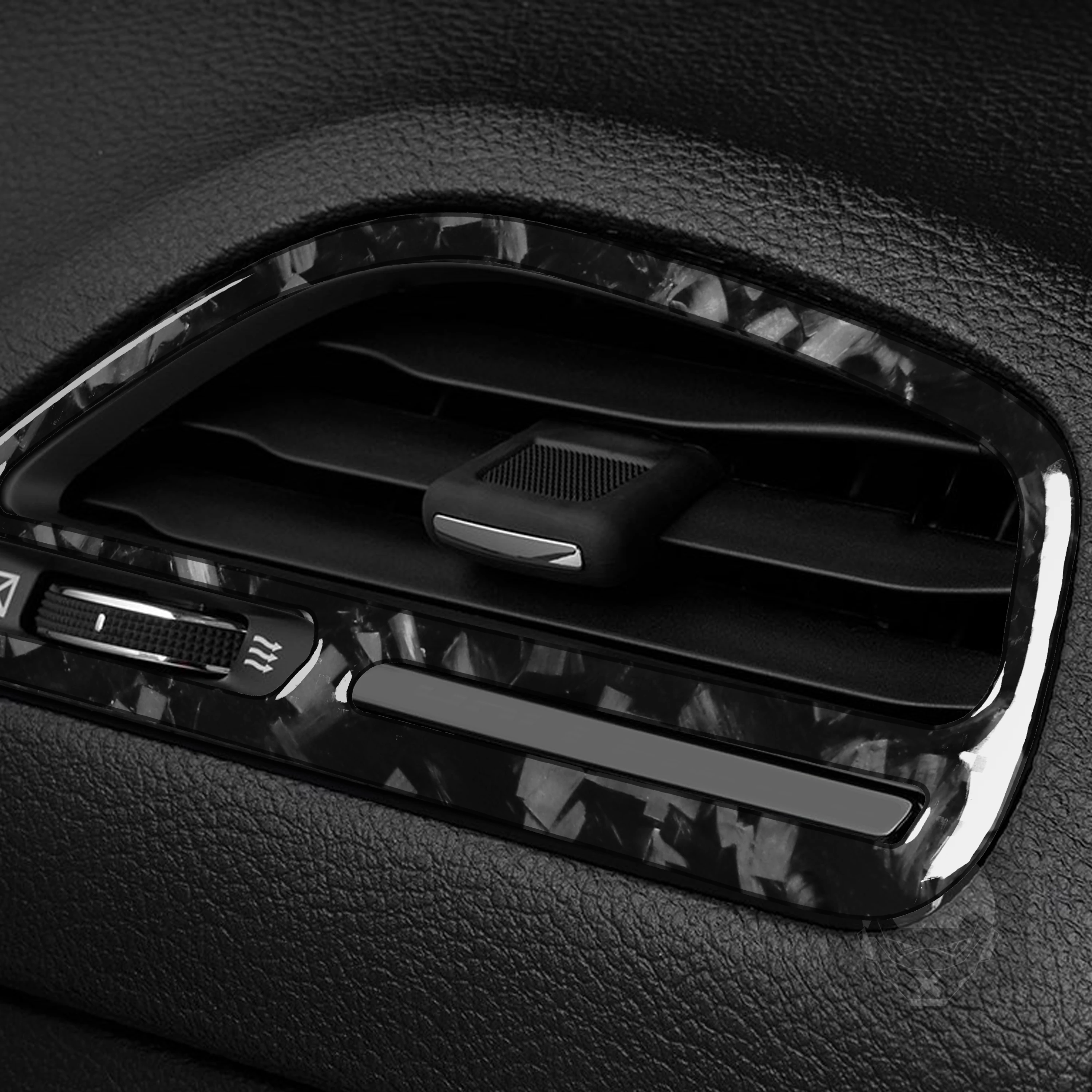 For Dodge Challenger 2015-2022 Forged Carbon Fiber Dashboard Air Outlet Panel Decorative Cover Car Interior Accessories Sticker