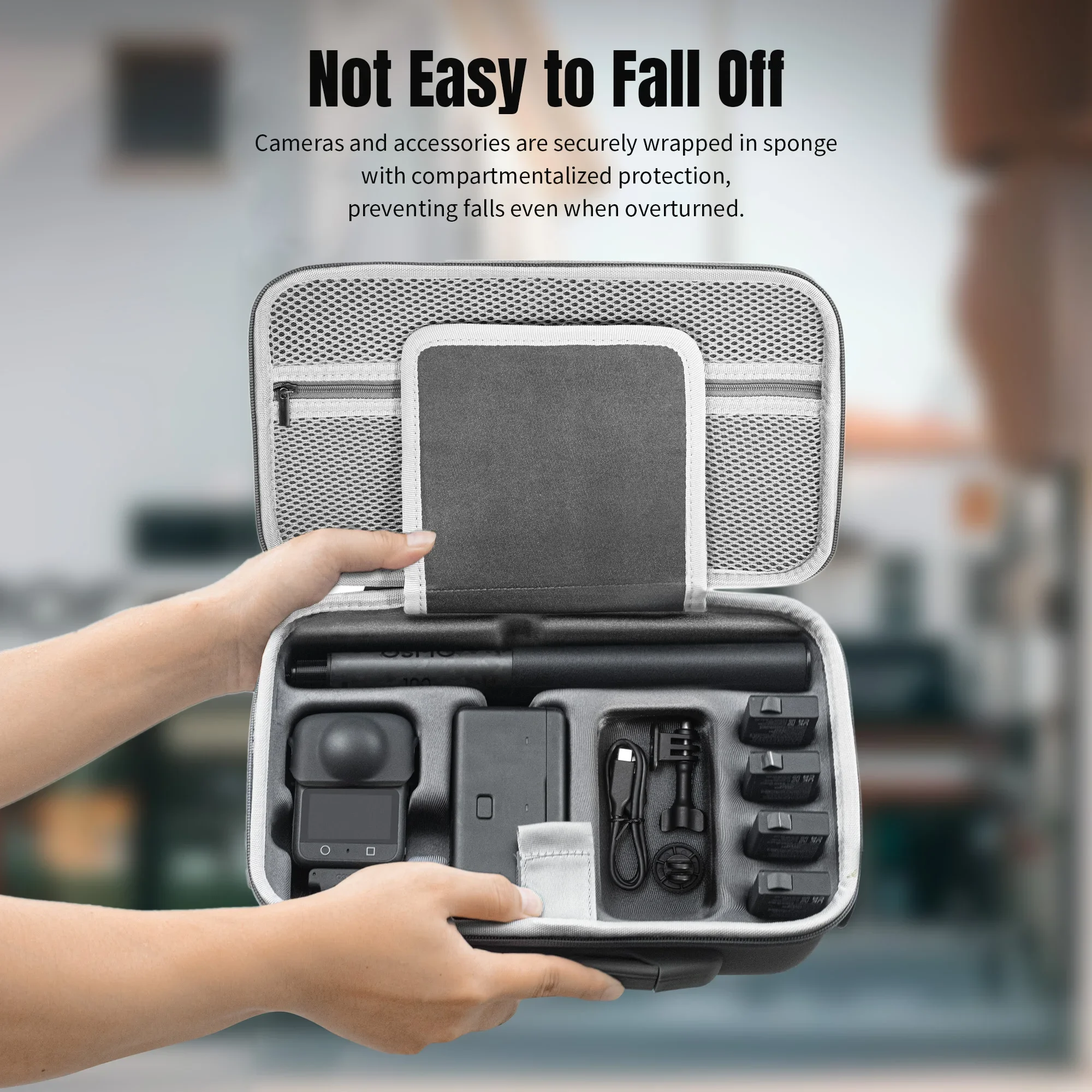 DJI OSMO 360 トラベルキャリングケース PU ハードシェルショルダーバッグ オールインワン保護ハンドバッグ DJI Osmo 360 カメラアクセサリー用