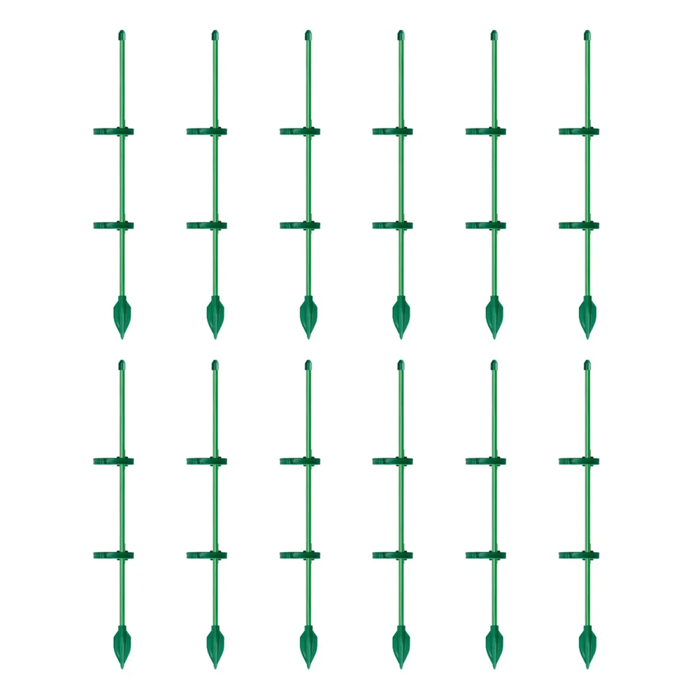 Green Adjustable Plant Support Frame 30cm for Indoor Orchids Climbing Vines Plastic Structure with 12 Rods 24 Clips