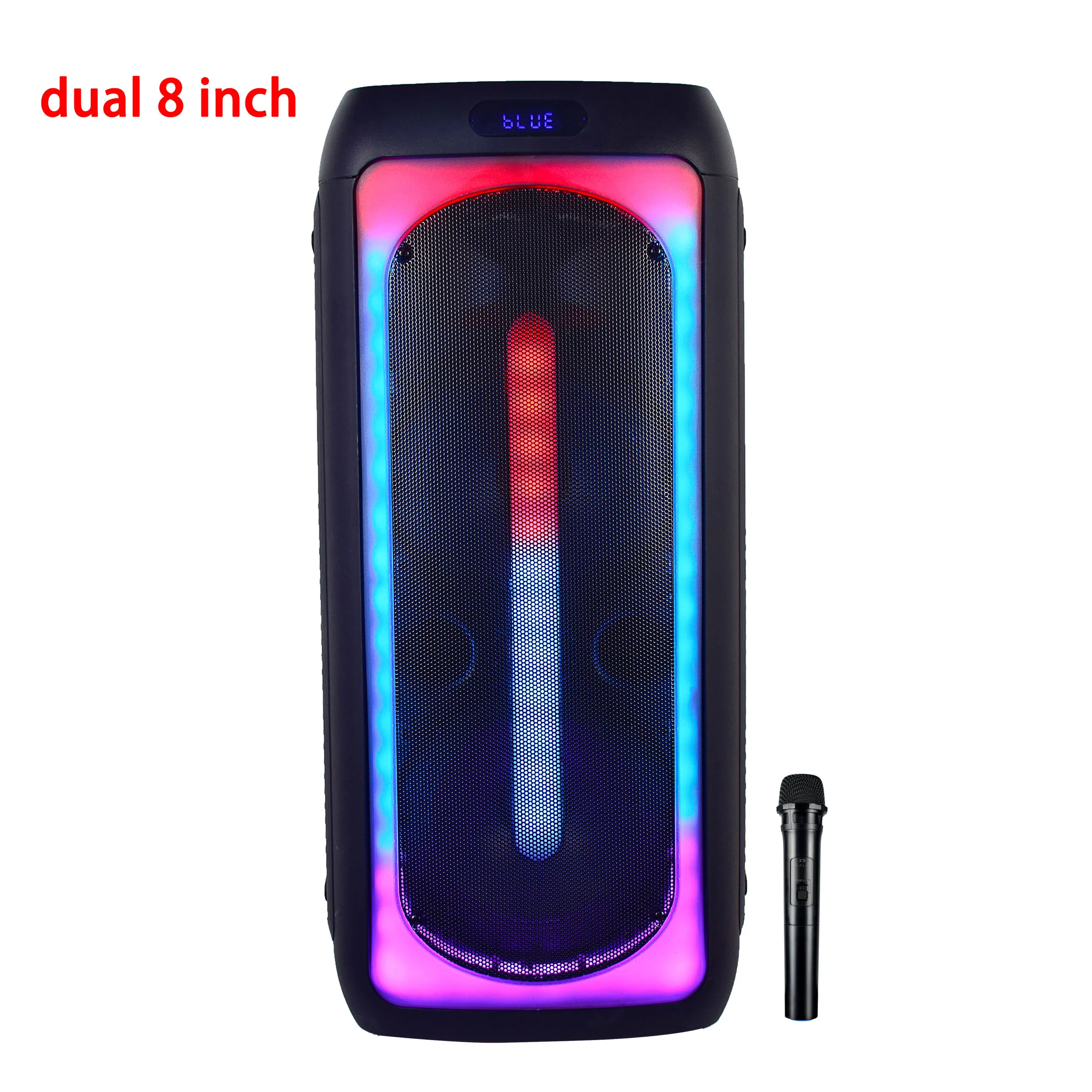 Custom Fire Led Light 8 Inch Super Mini Portable Wireless Amplified Speakers Speakers Audio System Sound Professional Music