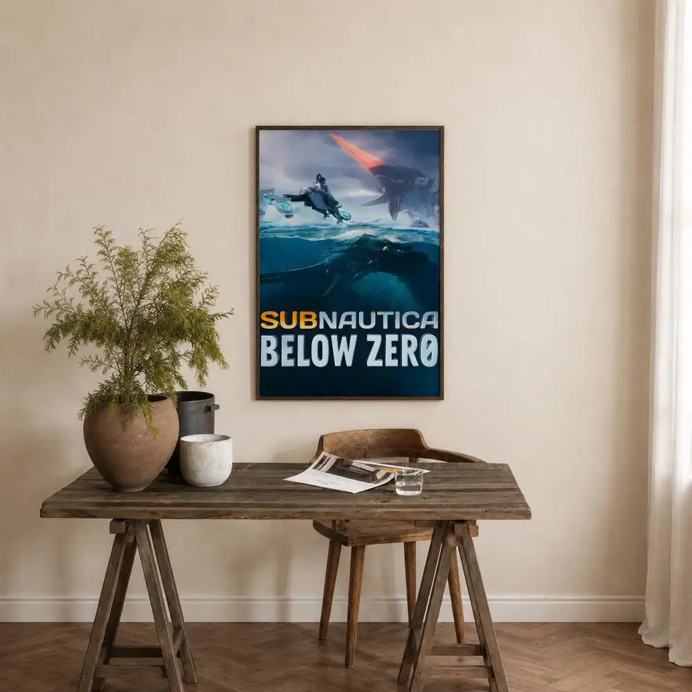 Game Subnautica Poster Self‑Adhesive Waterproof PP Poster Coffee House Bar Wall Art Sticker Room Home Decor