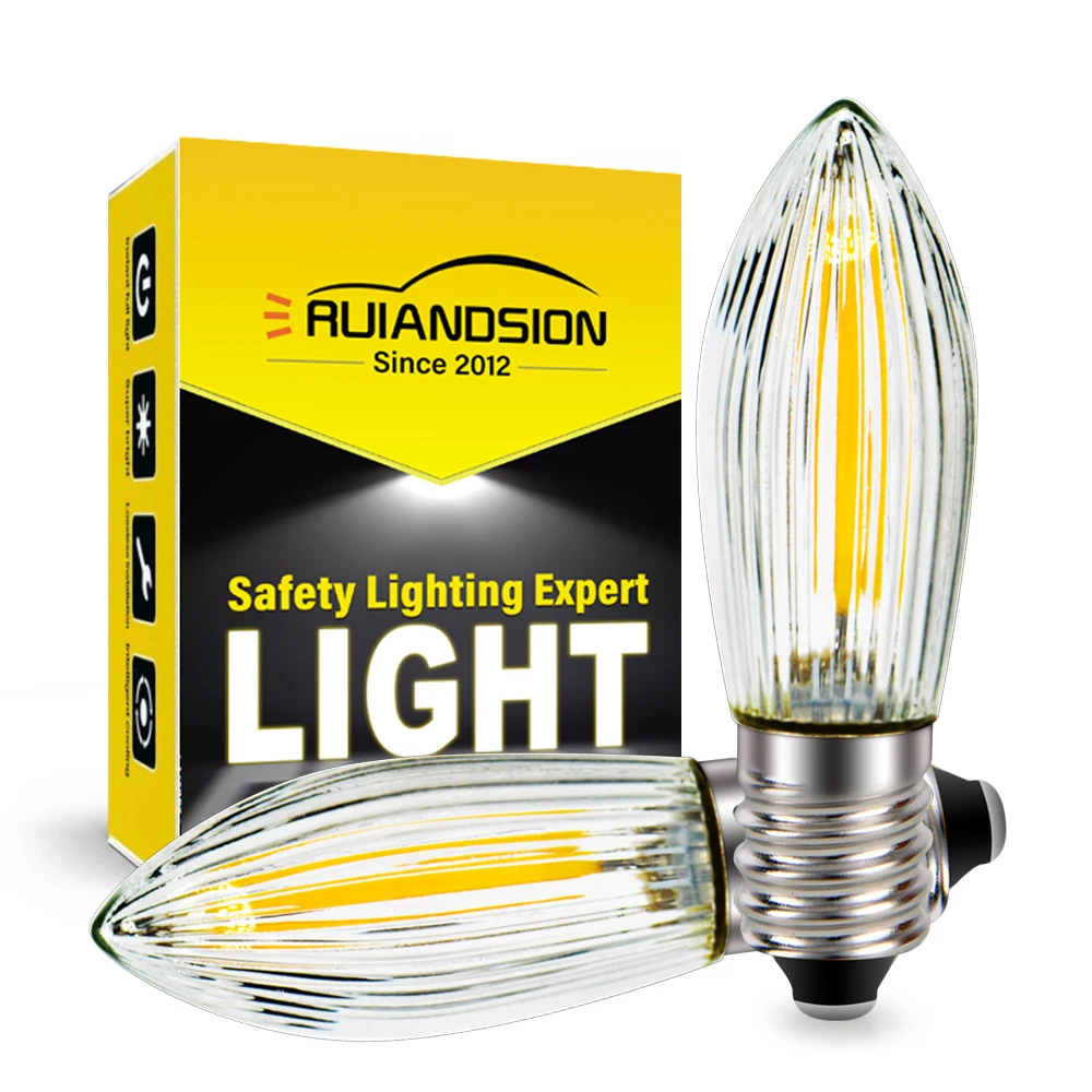 Ruiandsion E10 Candle Light Bulbs AC 110V Warm White E10 Base Socket LED Bulb for Closet Garden Balcony Landscape Lights 2Pcs