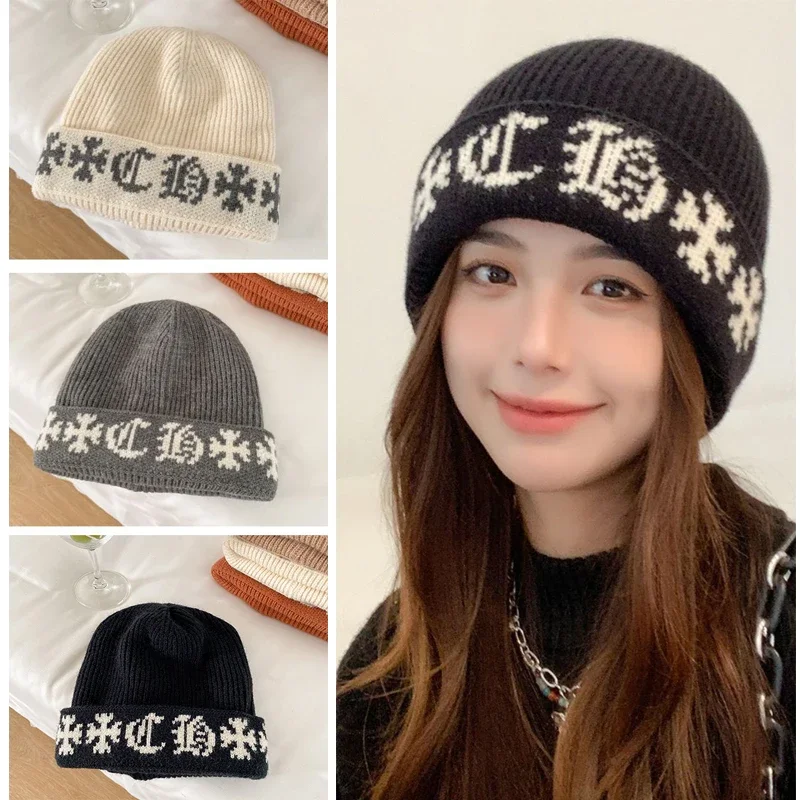 Autumn Winter Knitted Skullies Beanies for Women Fashion Caps Hats Bonnet Lady Knitting Cap Casual Hat Outdoor HipHop Gorro 2024