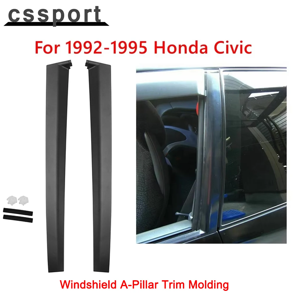 Embellecedor de pilar A para parabrisas, para Honda Civic 1992-1995, moldura izquierda y derecha, Panel de pilar embellecedor de puerta 2Dr 3Dr 72430-SR3-003 72470
