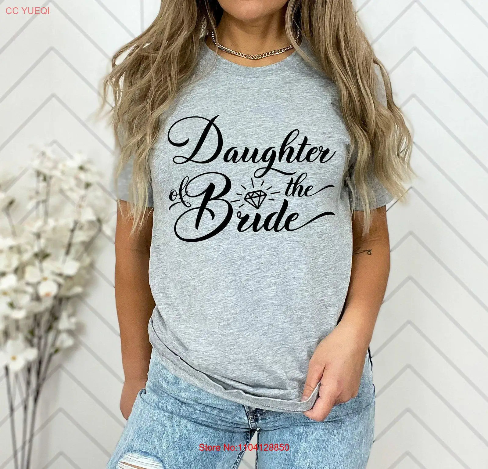 Daughter of the Bride T Shirt Wedding Bridal Party Siblings Bachelorette Sguad long or short sleeves